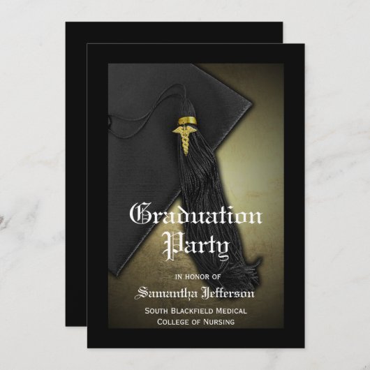 医学学校又は看護卒業党 招待状 (正面/裏面)