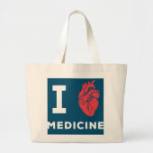 医学心臓専門医ハート医 ラージトートバッグ (正面)