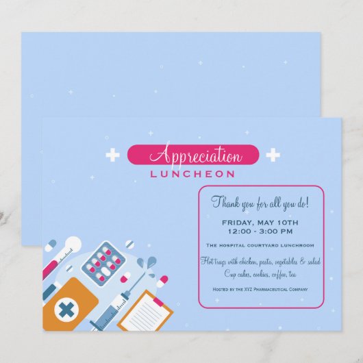 医学昼食会 招待状 (正面/裏面)