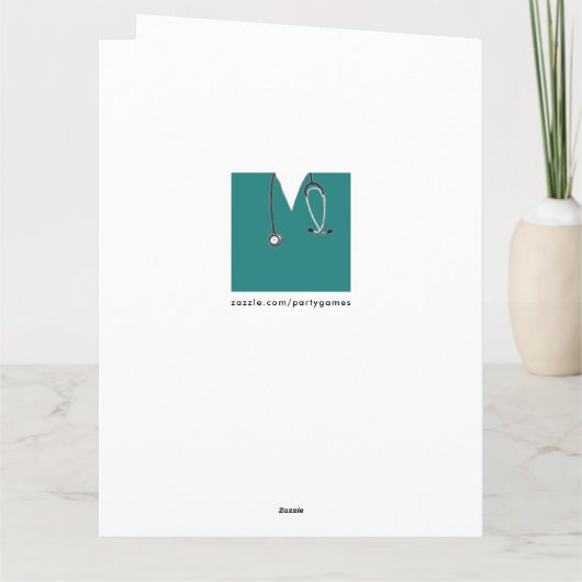 医学校卒業カーパーソナライズされたド カード (裏面)