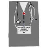 医学校卒業中抱き枕 ミディアムペーパーバッグ (正面)