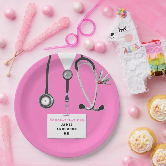 医学校卒業党紙プレート ペーパープレート (パーティー)