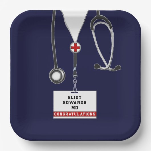 医学校卒業党紙プレート ペーパープレート (正面)