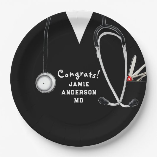 医学校卒業党紙プレート ペーパープレート (正面)