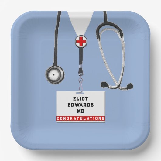 医学校卒業党紙プレート ペーパープレート (正面)