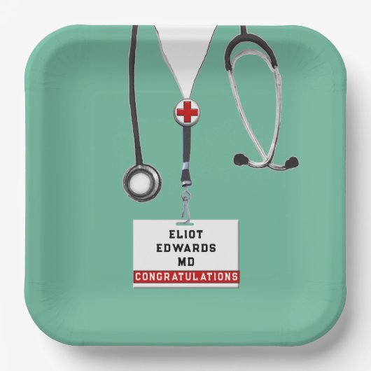 医学校卒業党紙プレート ペーパープレート (正面)