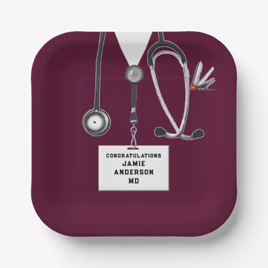 医学校卒業党紙プレート ペーパープレート (正面)