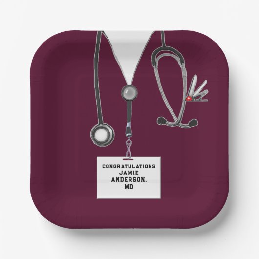 医学校卒業党紙プレート ペーパープレート (正面)