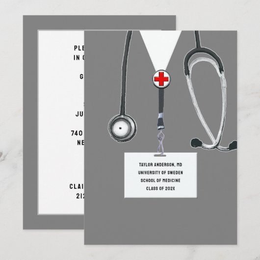 医学校卒業党 招待状 (正面/裏面)