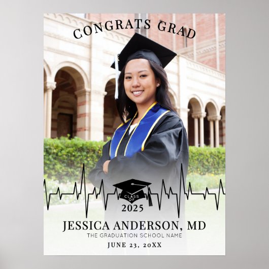 医学校卒業写真ウェルカムサイン ポスター (正面)