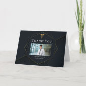 医学校卒業写真パーソナライズされた サンキューカード (正面)