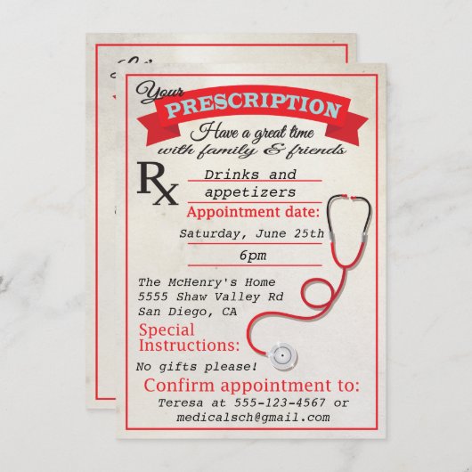 医学校卒業時効招待状 招待状 (正面/裏面)