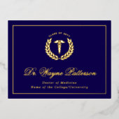 医学校卒業発表はがき 箔シーズンポストカード (正面)