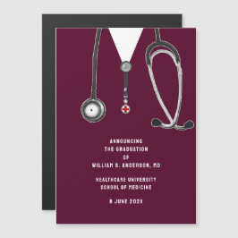 医学校卒業発表 マグネット招待状