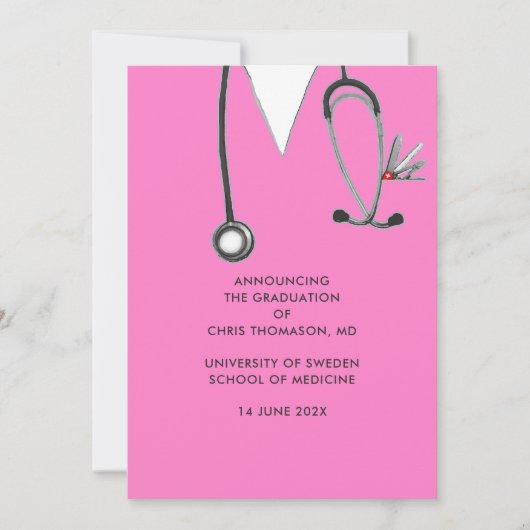 医学校卒業発表 案内状 (正面)