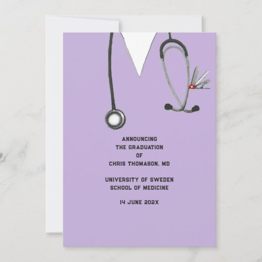 医学校卒業発表 案内状 (正面)