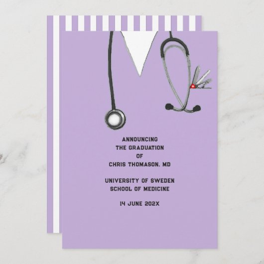 医学校卒業発表 案内状 (正面/裏面)