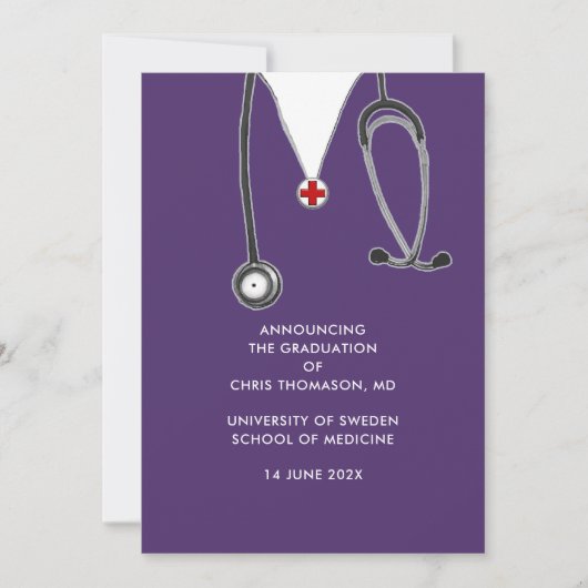 医学校卒業発表 案内状 (正面)