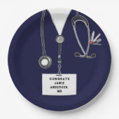 医学校卒業紙プレート ペーパープレート (正面)