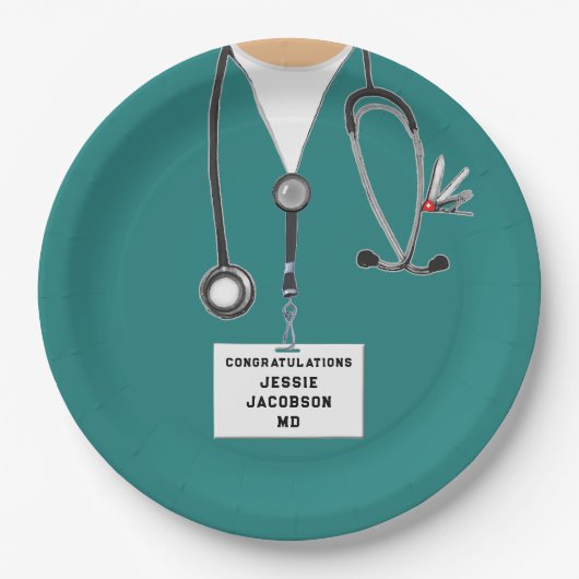 医学校卒業紙プレート ペーパープレート (正面)