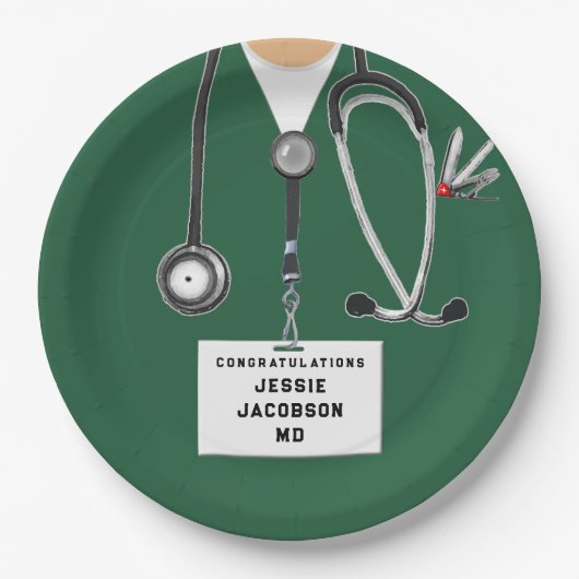 医学校卒業紙プレート ペーパープレート (正面)