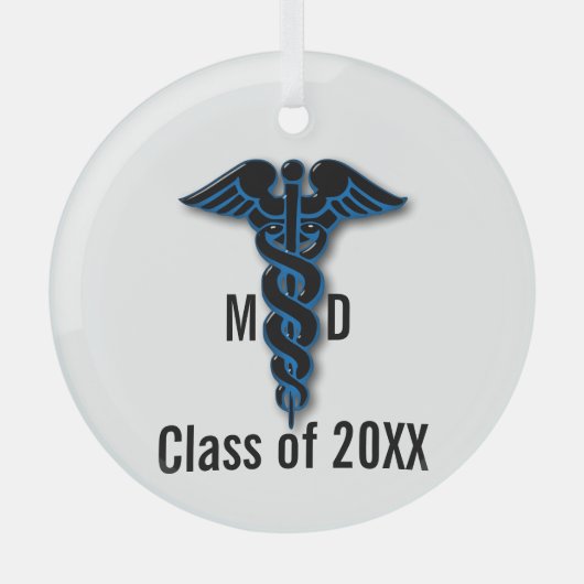 医学校卒業 ガラスオーナメント (正面)
