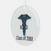 医学校卒業 ガラスオーナメント (正面左)