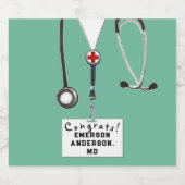 医学校卒業 スパークリングワインラベル (シングルラベル)