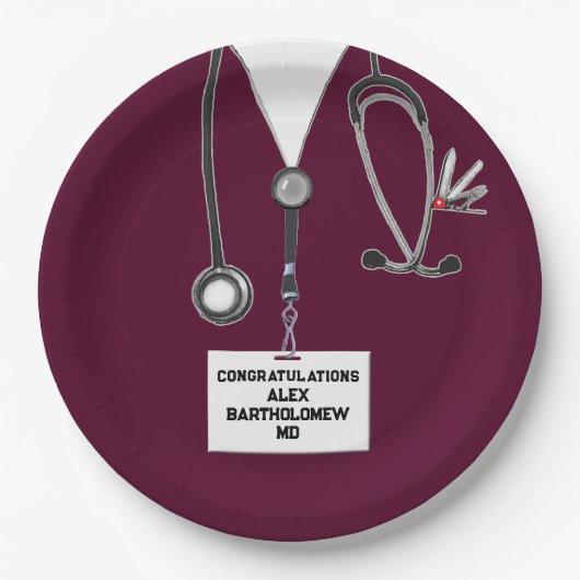 医学校卒業 ペーパープレート (正面)