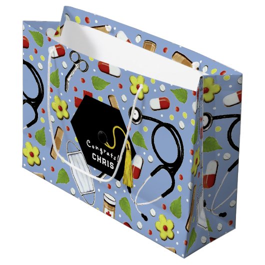 医学校卒業 ラージペーパーバッグ (正面アングル)