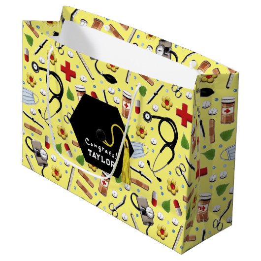 医学校卒業 ラージペーパーバッグ (正面アングル)