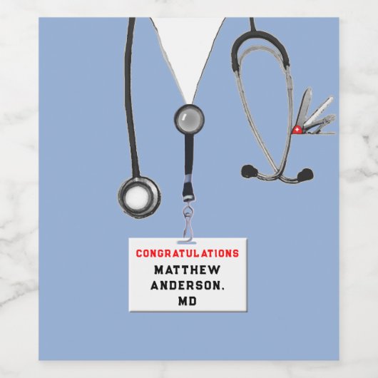 医学校卒業 ワインラベル (シングルラベル)