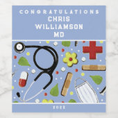 医学校卒業 ワインラベル (シングルラベル)