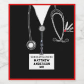 医学校卒業 ワインラベル (シングルラベル)