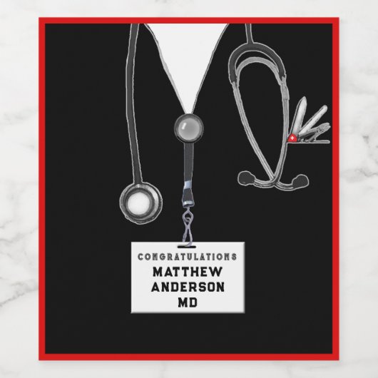 医学校卒業 ワインラベル (シングルラベル)