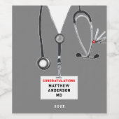 医学校卒業 ワインラベル (シングルラベル)