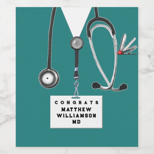 医学校卒業 ワインラベル (シングルラベル)