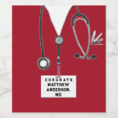 医学校卒業 ワインラベル (シングルラベル)