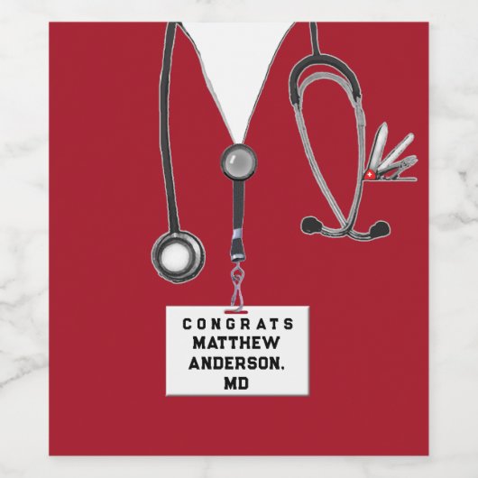 医学校卒業 ワインラベル (シングルラベル)