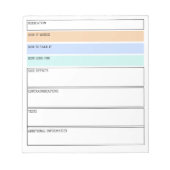 医学生のための編集可能な薬物要約 ノートパッド (正面)