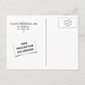 医学生の卒業用処方パッド招待状 インビテーションポストカード (裏面)