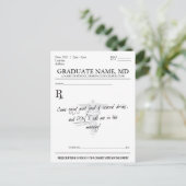 医学生の卒業用処方パッド招待状 インビテーションポストカード (スタンド正面)