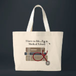 医学生トートバッグ ラージトートバッグ<br><div class="desc">3冊の医用文字本と聴診器を備えた便利なトートバッグは、「私には命がない…医学部にいる」というスローガンを添えている。すべての医学生または看護学校の学生のための完璧な贈り物。言葉とフォントとカスタマイズフォントの色で簡単。さまざまなサイズと複数のスタイルで利用可能。ギフト素晴らしを！あなたは何を探してるのか？当社のすべての製品はカスタム、追加料金なしでニーズを満たすように設計できる。askcottonlamb@gmail.comで連絡お問い合わせ製品をご用意：医学生Tシャツ</div>
