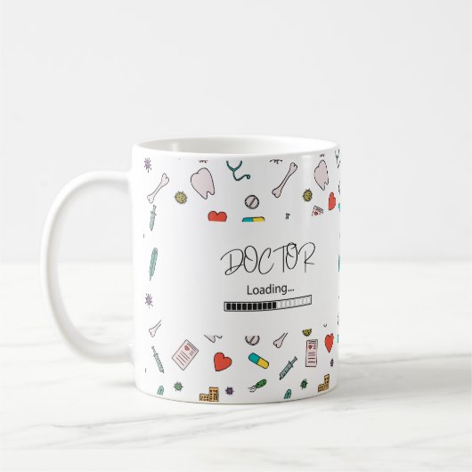 医学生マグギフトを積み込む医師 コーヒーマグカップ (左)