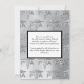 医学生助手PA卒業ブラックシルバー 招待状 (裏面)