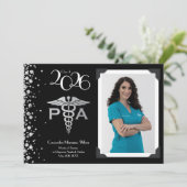 医学生助手PA卒業ブラックシルバー 招待状 (スタンド正面)