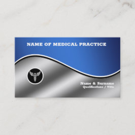 医学病院の青い銀シックなカドゥセウススタイリッシュ 名刺