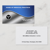 医学病院の青い銀シックなカドゥセウススタイリッシュ 名刺 (正面/裏面)