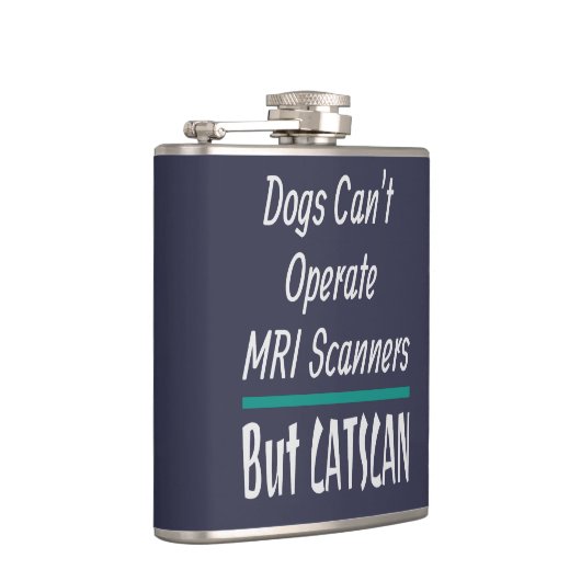 医学的なジョーク犬と猫のパパのジョークおもしろい フラスク (右)