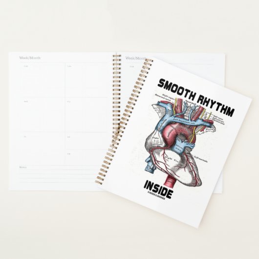 医学的な解剖学的ハート内の滑らかなリズム プランナー手帳 (ディスプレー)